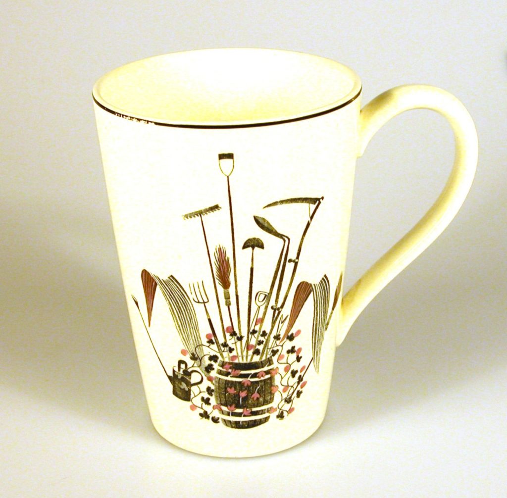 Mug with image of garden tools