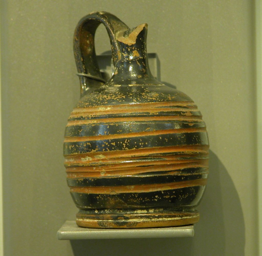 Small vase with horizontal grooves