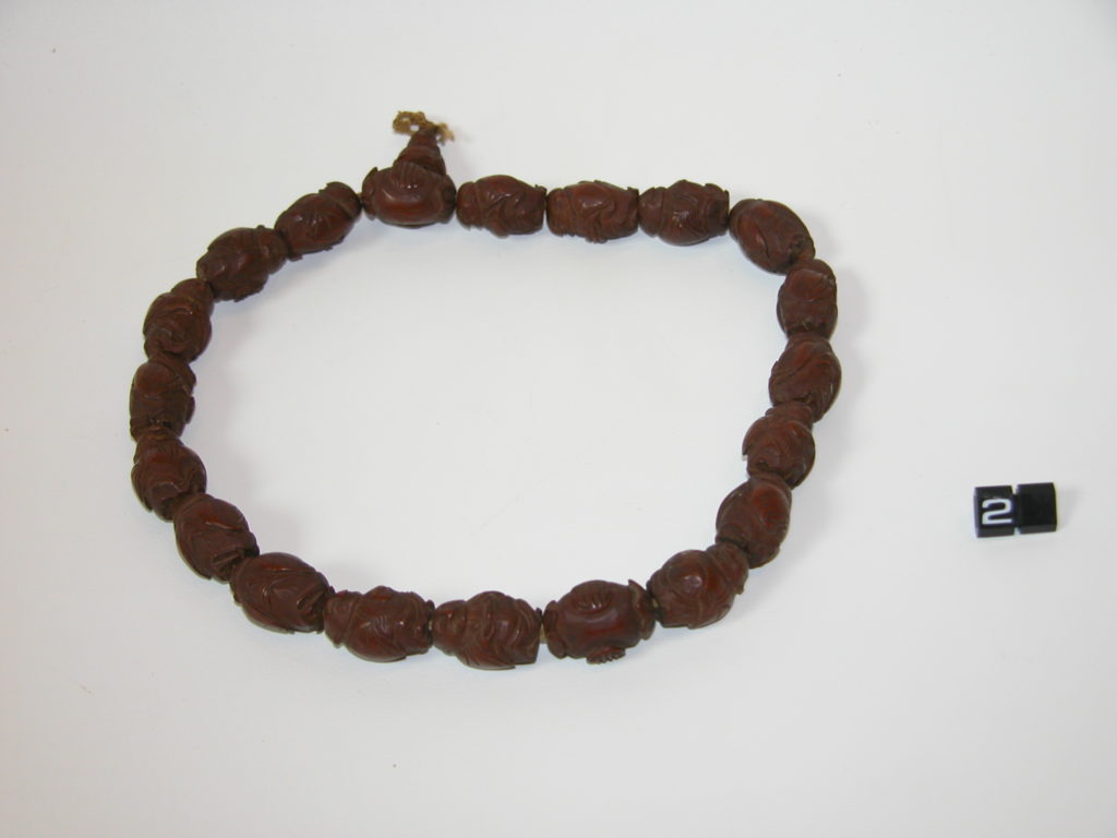 Necklace of carved beads Nut shells