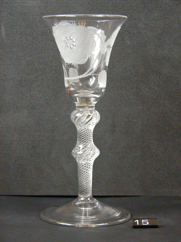Two Jacobite wine glasses  1745 – 60