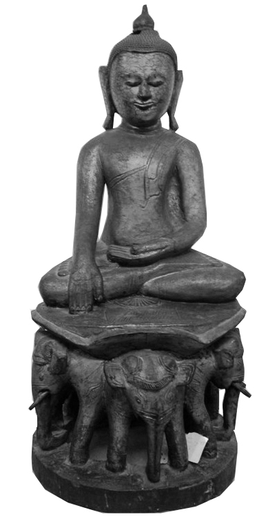 Buddha seated on elephants