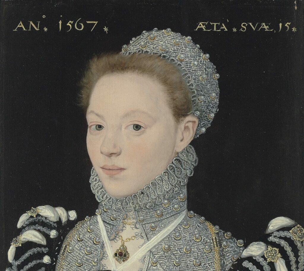 Investigate the portrait of Susan Bertie,  later Countess of Kent
